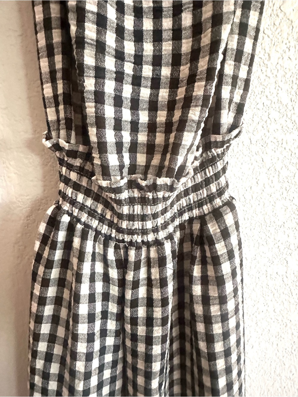 Gingham SWide-Leg Jumpsuit - Black & White - Picture 10 of 15